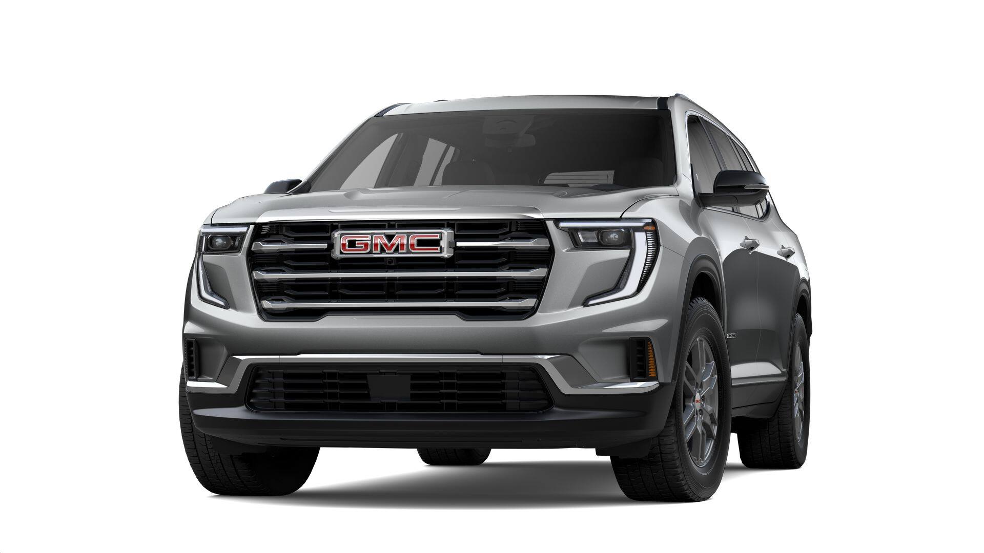 2026 GMC Acadia Elevation in Sterling Metallic — front three-quarter view